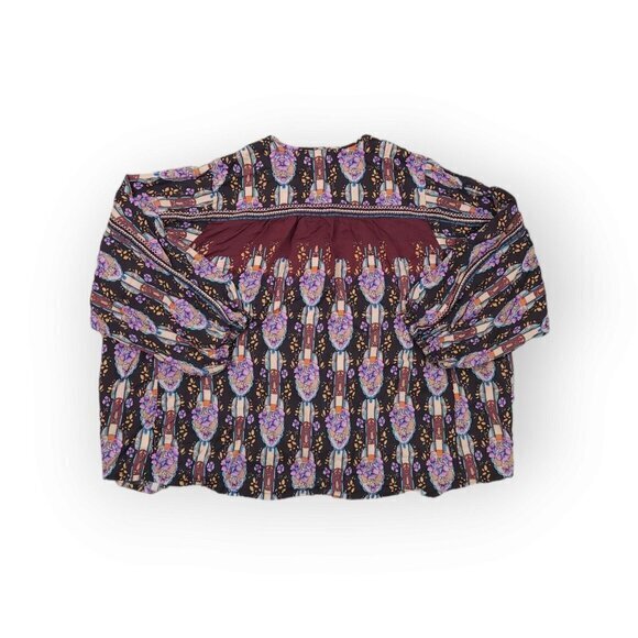 Johnny‎ Was Rocco Blouson Peasant Boho Long Sleeve Shirt SizeLarge - Picture 2 of 9